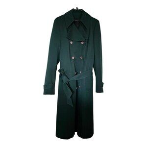 Trench Rain Coat Herman Kay Vintage Woman’s Size M?? Forrest Green With Belt